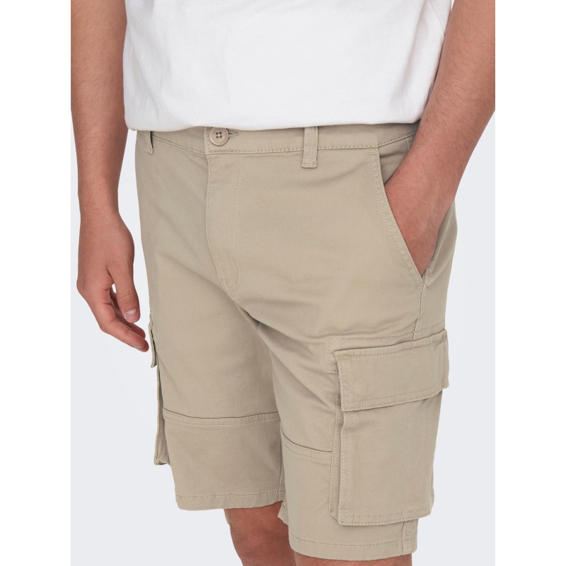 ONLY & SONS Cam Stage Cargo Shorts - Chinchilla