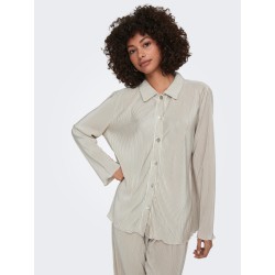 JDY Cita Langærmet Lang Pleat Shirt Jrs - Sandshell