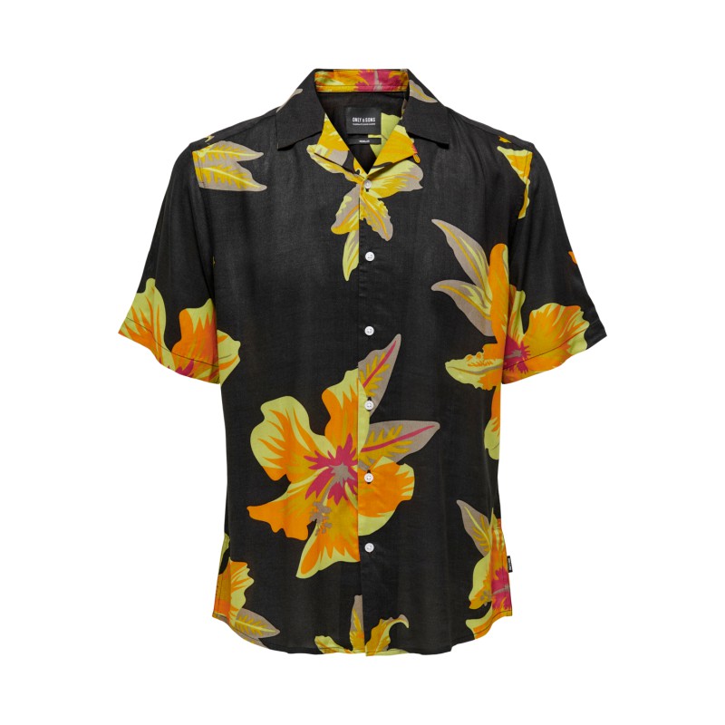 ONLY & SONS Onsdan Life Reg Kortærmet Aop Viscose Shirtnoos - Acacia