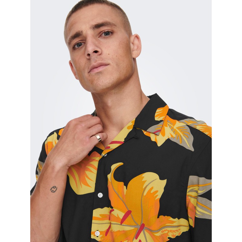 ONLY & SONS Dan Kortærmet Hawaii Skjorte - Acacia