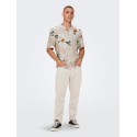 ONLY & SONS Dan Kortærmet Hawaii Skjorte - Silver Lining