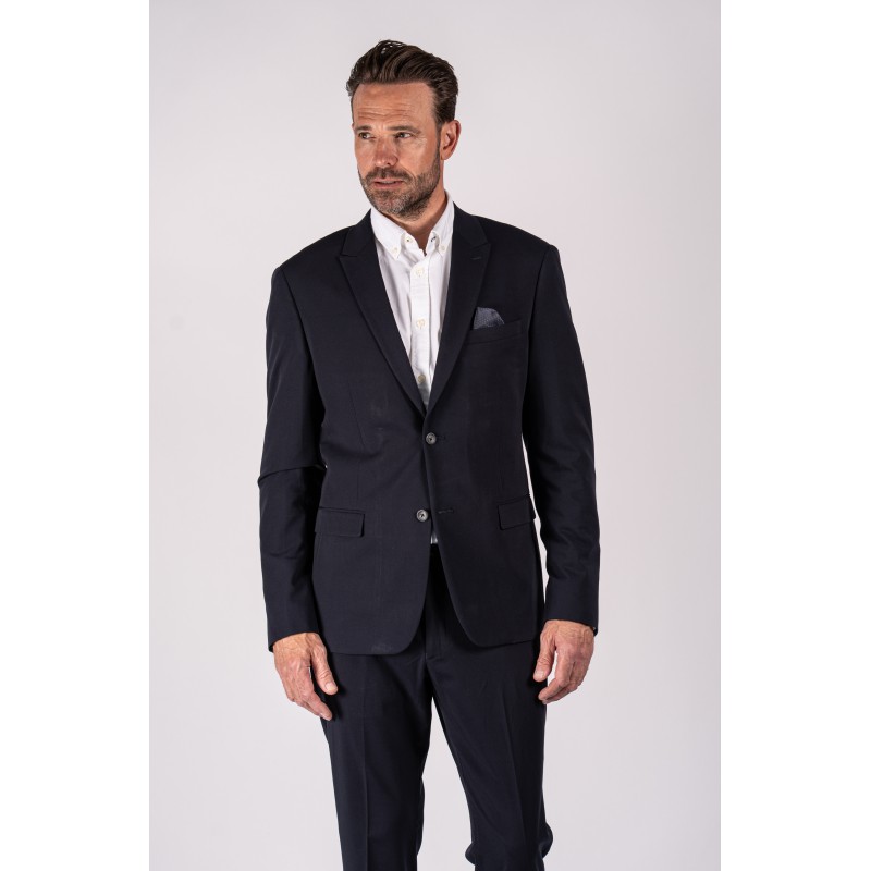 PRE-END Plus Size Damon Klassisk Blazer - Ultra Dark Navy