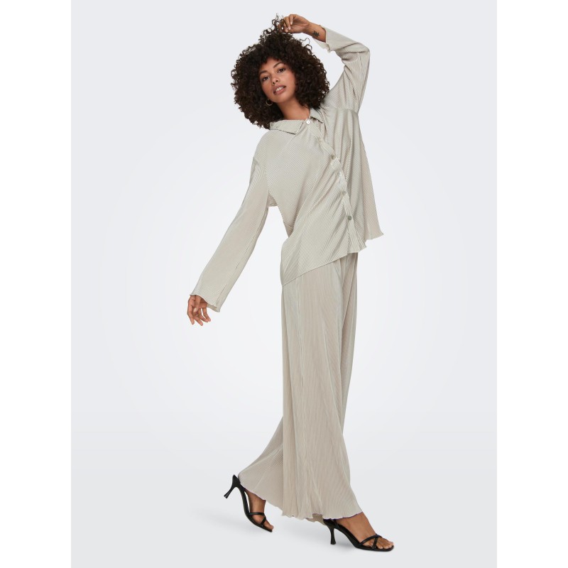 JDY Cita Langærmet Plissè Skjorte - Sandshell