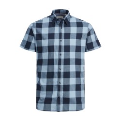 JACK & JONES Gingham Twill Skjorte - Faded Denim