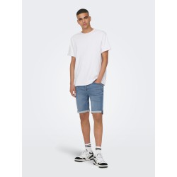 ONLY & SONS Ply Denim Shorts - Blue Denim