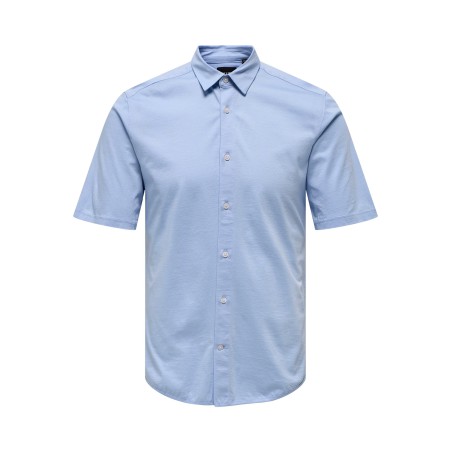 ONLY & SONS Miles S/S Stretch Skjorte - Cashmere Blue