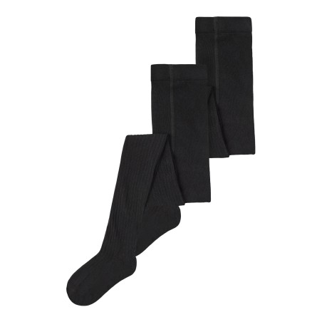 NAME IT Kids 2-pak Rib Strømpebukser - Sort