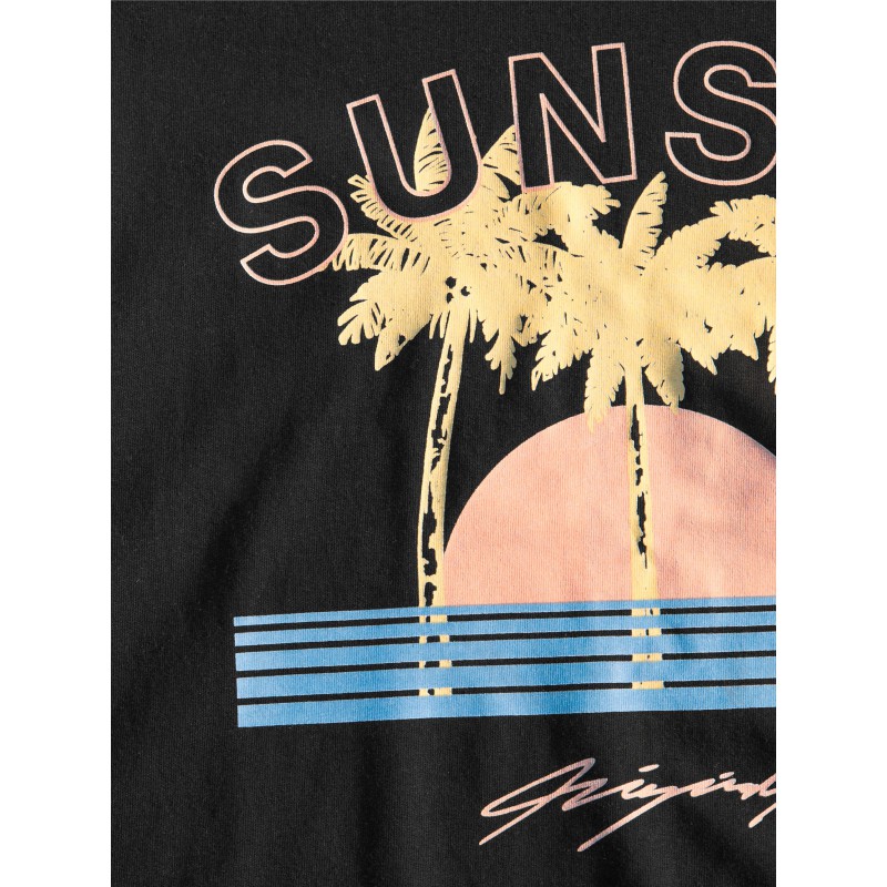 JACK & JONES Junior Tulum Uv T-shirt - Sort