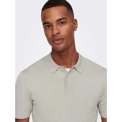 ONLY & SONS S/S Strik Polo - Pumice Stone