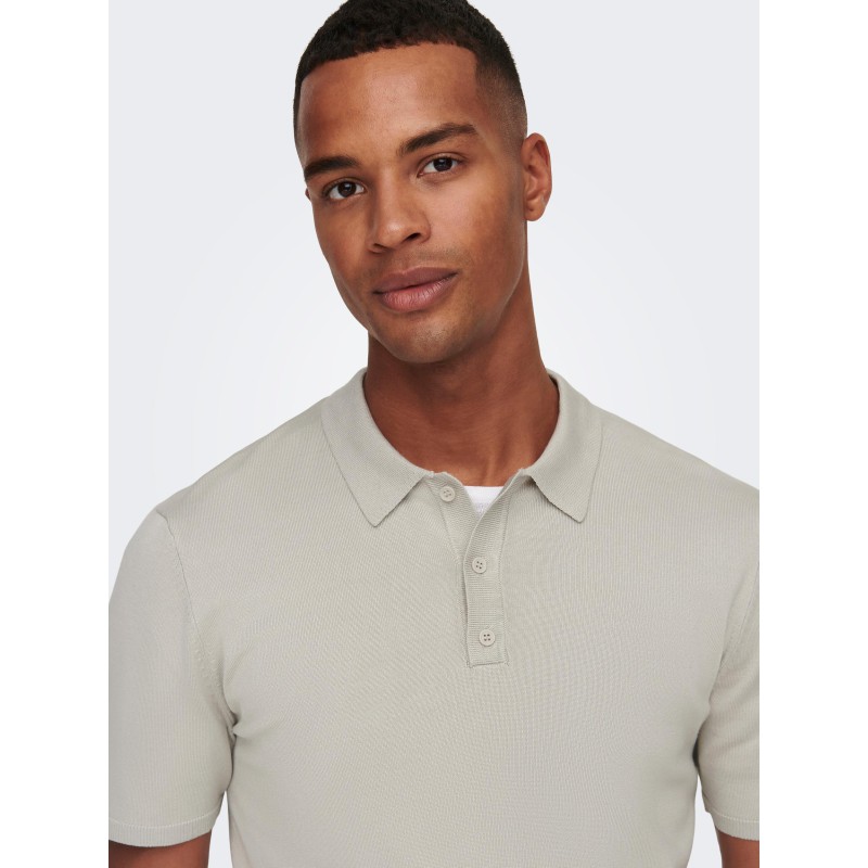 ONLY & SONS S/S Strik Polo - Pumice Stone