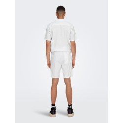 ONLY & SONS Linus Loose Hør Shorts - Bright White