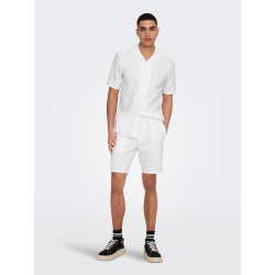 ONLY & SONS Linus Loose Hør Shorts - Bright White