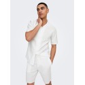 ONLY & SONS Linus Loose Hør Shorts - Bright White