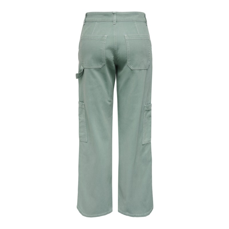JDY Zizzy Højtaljede Brede Cargobukser Pnt - Chinois Green