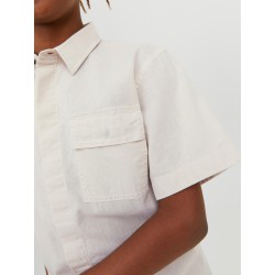 JACK & JONES Junior Oversized Hør Skjorte - Moonbeam