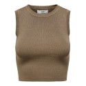 JDY Cirkeline Strik Crop Top - Walnut