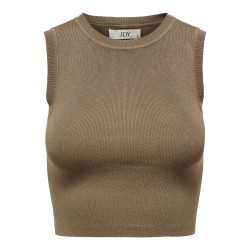 JDY Cirkeline Strik Crop Top - Walnut
