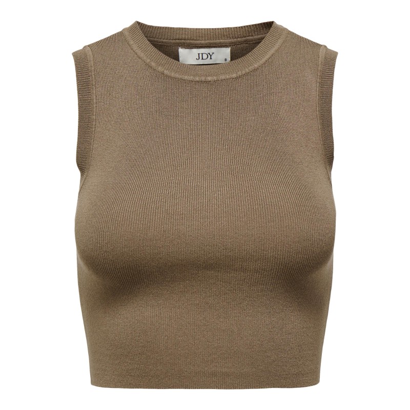 JDY Cirkeline Strik Crop Top - Walnut