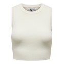 JDY Cirkeline Strik Crop Top - Cloud Dancer