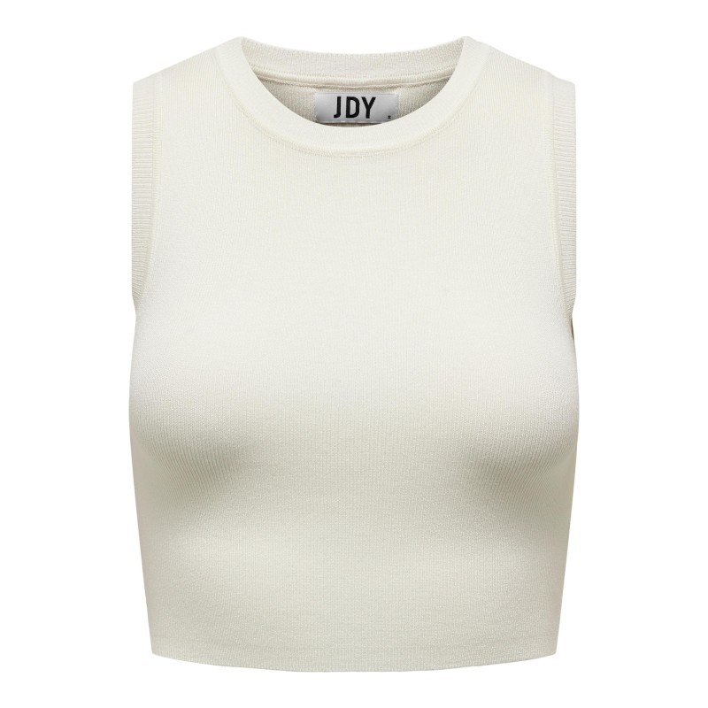 JDY Cirkeline Strik Crop Top - Cloud Dancer