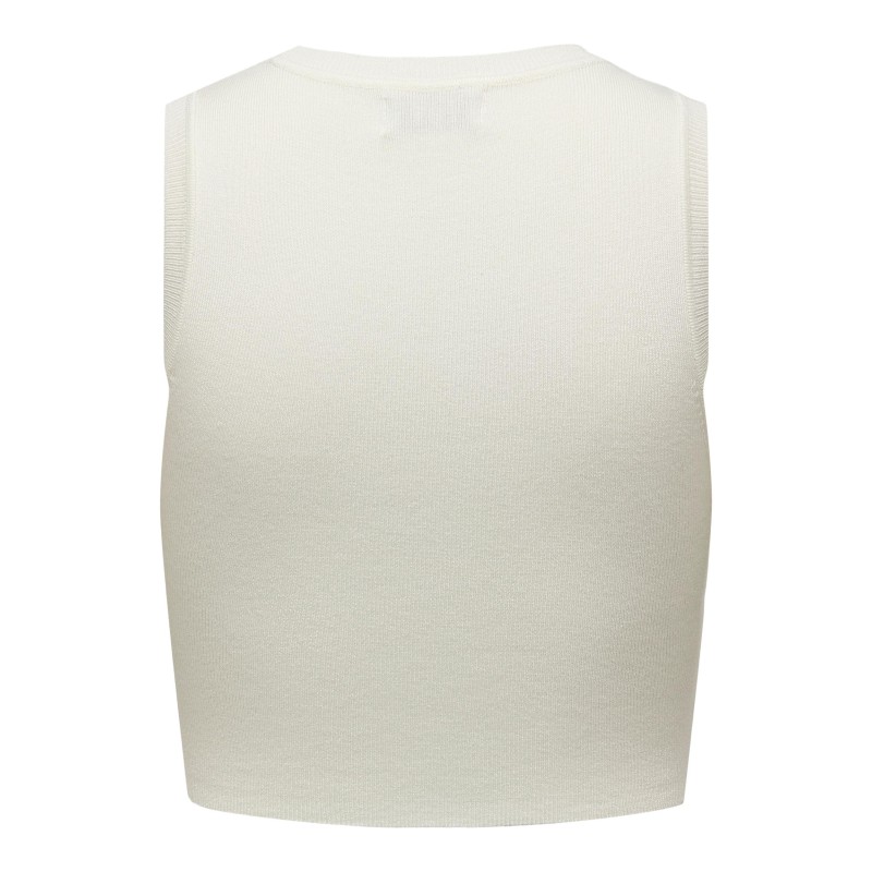 JDY Cirkeline Strik Crop Top - Cloud Dancer