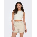 JDY Cirkeline Strik Crop Top - Cloud Dancer