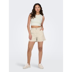 JDY Cirkeline Strik Crop Top - Cloud Dancer