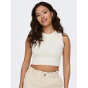 JDY Cirkeline Strik Crop Top - Cloud Dancer