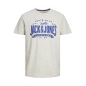 JACK & JONES Logo T-shirt - White Melange