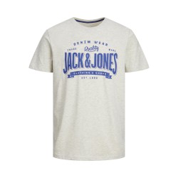 JACK & JONES Logo T-shirt - White Melange