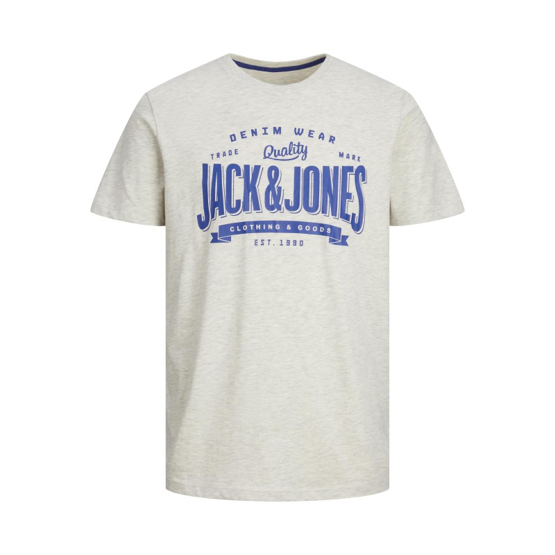 JACK & JONES Logo T-shirt - White Melange