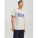 JACK & JONES Logo T-shirt - White Melange