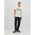 JACK & JONES Logo T-shirt - White Melange