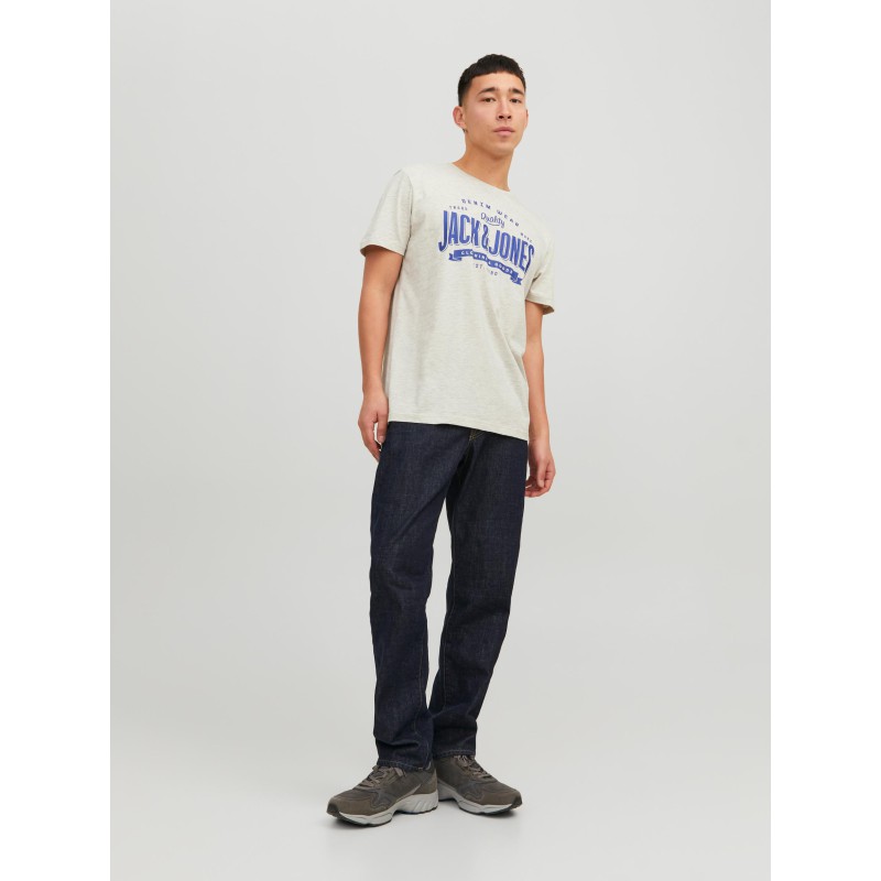 JACK & JONES Logo T-shirt - White Melange