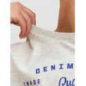 JACK & JONES Logo T-shirt - White Melange