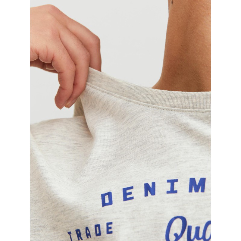 JACK & JONES Logo T-shirt - White Melange