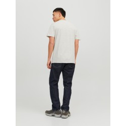 JACK & JONES Logo T-shirt - White Melange