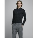 JACK & JONES Langærmet Stretch Skjorte Super Slim - Sort