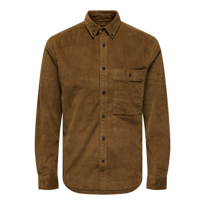 ONLY & SONS Onsnewterry Reg Cord Langærmet Shirt - Monks Robe