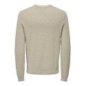 ONLY & SONS Onskalle Reg 12 Struc Crew Knit - Silver Lining