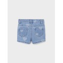 NAME IT Mini Rose Denim Shorts - Light Blue Denim