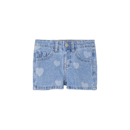 NAME IT Mini Rose Denim Shorts - Light Blue Denim