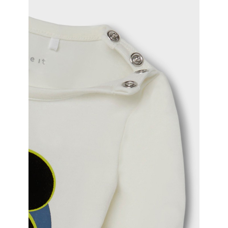 NAME IT Jesper Mickey Langærmet Body Wdi - Hvid Alyssum