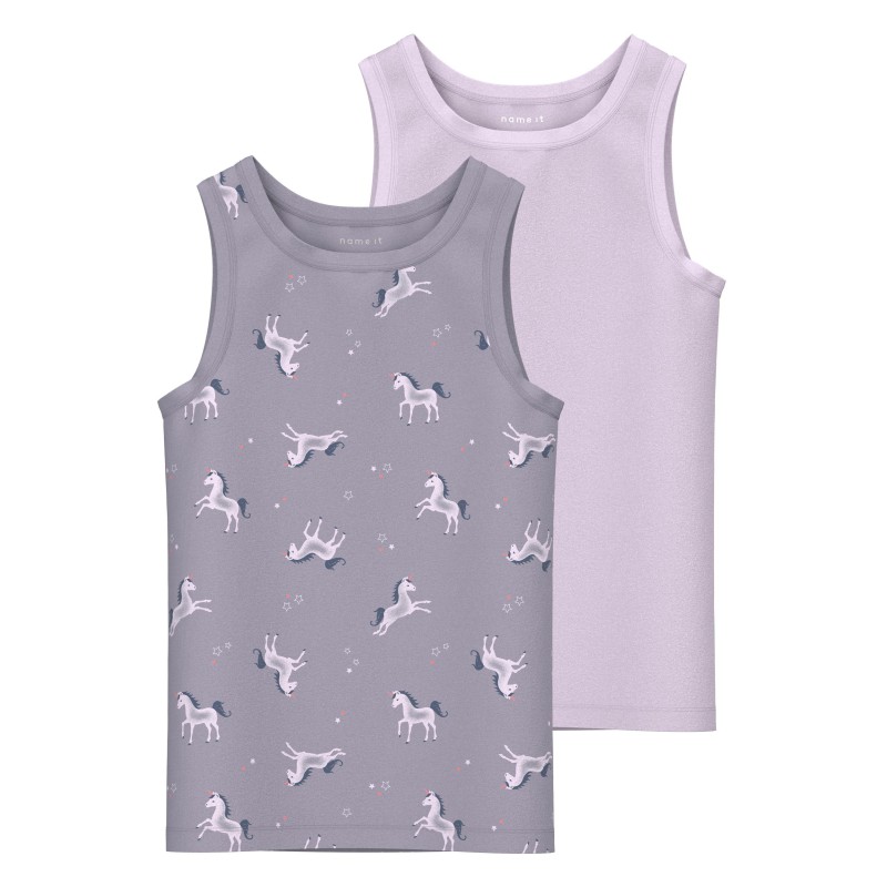 NAME IT Mini Enhjørning Tank Top 2-pak - Lavender Aura