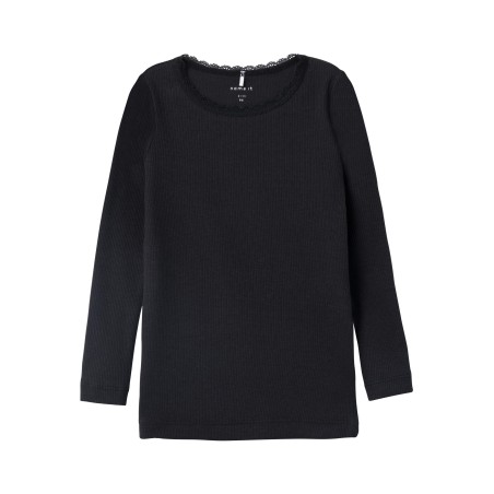 NAME IT Mini L/S Kab Bluse - Sort