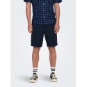 ONLY & SONS Linus Loose Hør Shorts - Dark Navy