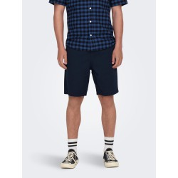 ONLY & SONS Linus Loose Hør Shorts - Dark Navy