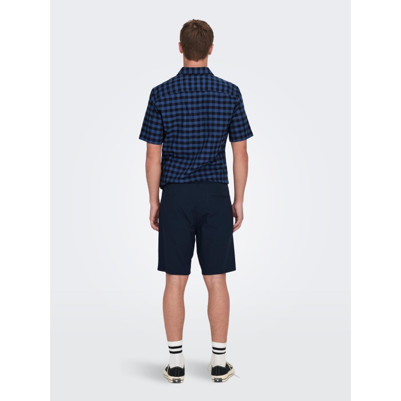 ONLY & SONS Linus Loose Hør Shorts - Dark Navy
