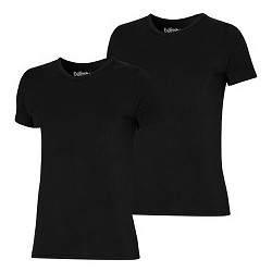 BAMBOO V-hals T-shirt - Undertrøje 2-Pak - Sort