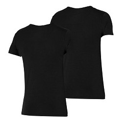 BAMBOO V-hals T-shirt - Undertrøje 2-Pak - Sort